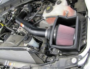 Ford F-350 Super Duty Performance Air Intake - K&N Engineering - 77 Series, Cold Air Intake, Mandrel-Bent Aluminum Tube, Oiled Cotton Filter - `11-`12